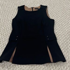 Elegant Black Sleeveless Top with Side Slits